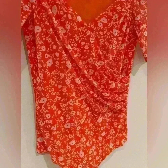 ELODIE Women's Mesh Short Sleeve Bodysuit Cross Front Fitted Top S - Picture 8 of 12